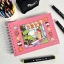 Ver imagem 3 de Kit Livro Bob Gude Bobbie Goods de Colorir Capa Dura + 24 Canetinhas - Rosa