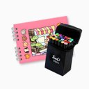 Ver imagem 1 de Kit Livro Bob Gude Bobbie Goods de Colorir Capa Dura + 24 Canetinhas - Rosa