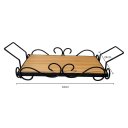 Ver imagem 3 de Bandeja Petisqueira Artesanal de Mesa em Ferro e Madeira Retangular Rústica