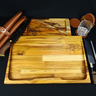 Kit Tábua Churrasco Carne Madeira C/ Petisqueira de Madeira - 2