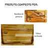 Kit Tábua Churrasco Carne Madeira C/ Petisqueira de Madeira - 3