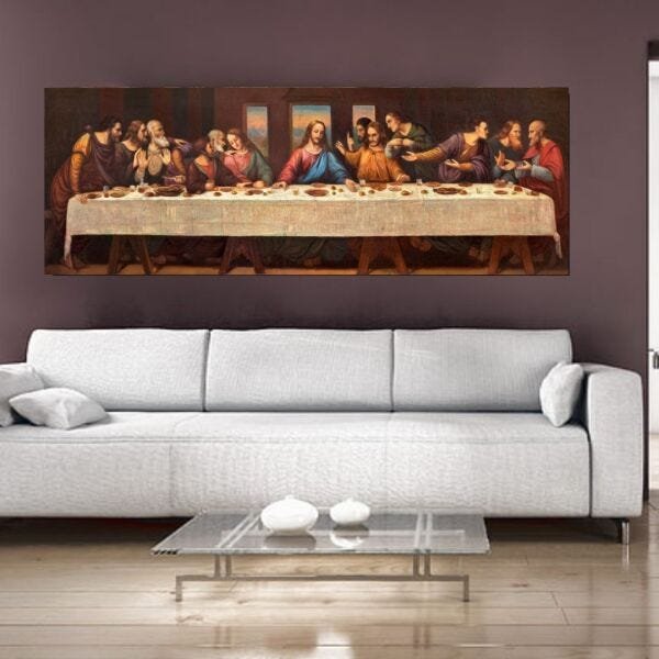 Quadro Decorativo A Santa Ceia 140x50cm - 2