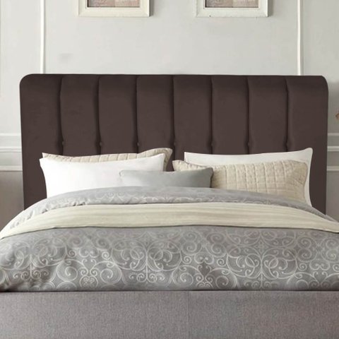 Cabeceira Estofada Kiara 160cm Queen Size Box Quarto Corino Marrom - Gat Magazine