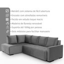 Ver imagem 4 de Sofá Andros Chaise e 3 Lugares 2,73m