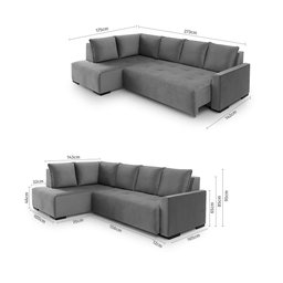 Sofá Andros Chaise e 3 Lugares 2,73m  - 2