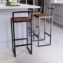 Ver imagem 3 de Jogo 4 Banqueta Alta Balcão Bistrô Preta Confort Industrial Premium Imbuia Don Castro Decor Industri