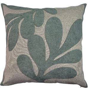 Capa de Almofada Linho Aplique Boucle Verde Claro 45x45 Cm