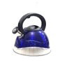 Chaleira Aço Inox 3 Litros Fundo Triplo Com Apito Azul Perolado - 2