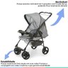 Carrinho Bebe Berço Passeio Reversível Galzerano 15kg Milano Cinza + Bebê Conforto + Protetor Solar  - 3