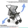 Carrinho Bebe Berço Passeio Reversível Galzerano 15kg Milano Cinza + Bebê Conforto + Protetor Solar  - 5