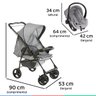 Carrinho Bebe Berço Passeio Reversível Galzerano 15kg Milano Cinza + Bebê Conforto + Protetor Solar  - 9