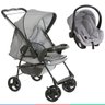 Carrinho Bebe Berço Passeio Reversível Galzerano 15kg Milano Cinza + Bebê Conforto + Protetor Solar  - 10