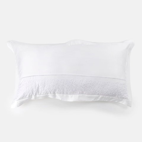 Capa para Almofada de Cama Splendor Branco Blue Gardenia