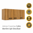 Ver imagem 5 de Armário Aéreo de Cozinha 120cm 3 Portas Berlim CO6300 Ipê - Decibal