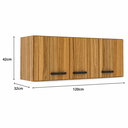 Ver imagem 6 de Armário Aéreo de Cozinha 120cm 3 Portas Berlim CO6300 Ipê - Decibal