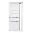 Ver imagem 1 de Porta Pivotante de Alumínio Branco com Puxador, Friso e Visor Linha 30 Roma - Esquerda / 210 x 100