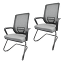 Ver imagem 1 de Kit 02 Cadeiras Fixas Pé S Adrix Plaxmetal Couro Eco Cinza