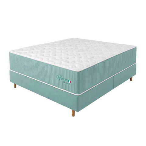 Cama Box King + Colchão Molas Ensacadas Topazio Opera 198x200x55cm
