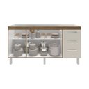 Ver imagem 5 de Balcão Armário Cozinha Gabinete para Pia 148 Cm 3 Gavetas e 3 Portas Deise Savana Off White