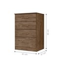 Ver imagem 4 de Conjunto Guarda Roupa Casal com Espelho e Cômoda Gokyo 6 Portas 4 Gavetas MDP Castanho Wood Moval