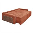 Ver imagem 5 de Sofá Cama Dublin,2,10m Retrátil e Reclinável, Tecido Bouclé, Terracota Molas Ensacadas.