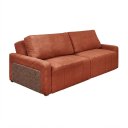Ver imagem 2 de Sofá Cama Dublin,2,10m Retrátil e Reclinável, Tecido Bouclé, Terracota Molas Ensacadas.