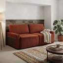 Ver imagem 1 de Sofá Cama Dublin,2,10m Retrátil e Reclinável, Tecido Bouclé, Terracota Molas Ensacadas.