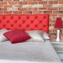 Ver imagem 2 de Cabeceira Estofada Casal Capitonê Corino Vermelho 140 X 60 cm RBL