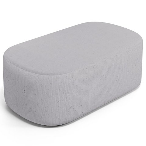 Puff Decorativo Orgânico para Living Quarto 100cm Doha W01 Linho Cinza - Lyam Decor