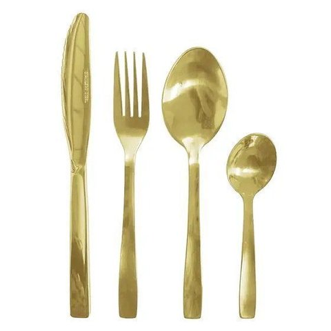 Faqueiro 24 Peças Aço Inox Santorini Dourado Gold - Santorini Gold