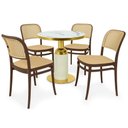 Ver imagem 1 de Conjunto Mesa de Jantar Redonda Imperial 70cm Branca com 4 Cadeiras Roma - Marrom