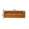 Sofa Le Corbusier de 3 Lugares Cromado em Sintético Caramelo - 2