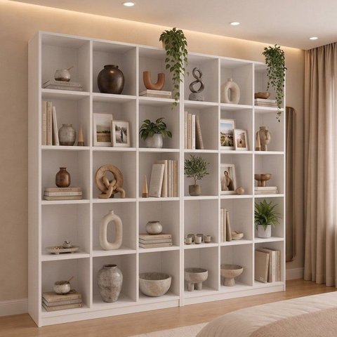 Kit 2 Estantes Multiuso Livreiro 182x90cm Loja Casa Escritório Expositores Branco