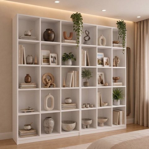 Kit 2 Estantes Multiuso Livreiro 182x90cm Loja Casa Escritório Expositores Branco