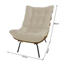 Ver imagem 5 de Poltrona Costela Icônica com Puff Design Moderno Atemporal:bege