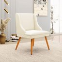 Ver imagem 1 de Cadeira Decorativa Sala de Jantar Pés Palito de Madeira Firenze Veludo Bege/natural G19 - Gran Belo