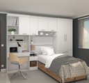 Ver imagem 1 de Guarda Roupa Dormitório Modulado Alpes Solteiro Bancada de Estudo - Roupeiro Luciane M05:branco
