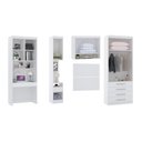 Ver imagem 2 de Guarda Roupa Dormitório Modulado Alpes Solteiro Bancada de Estudo - Roupeiro Luciane M05:branco