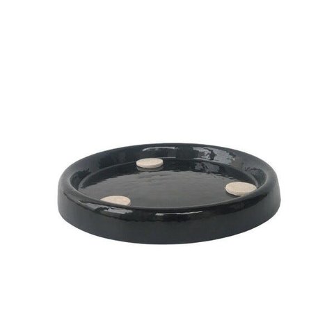 Prato Coletor Redondo para Vaso de Fibra de Vidro 21cm - 21bh - Preto