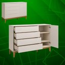 Ver imagem 5 de Comoda Sapateira Elfe Classic 1 Porta 4 Gavetas Areia Fosco - Moveisaqui