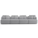 Ver imagem 2 de Sofá 5 Lugares para Sala de Estar Living 388cm Arlo F04 Veludo Cinza Tc-12023 - Lyam Decor