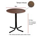 Ver imagem 5 de Conjunto Mesa de Jantar Redonda Preta Tampo Imbuia com 4 Cadeiras Estofada Preta Encosto Madeira Urb