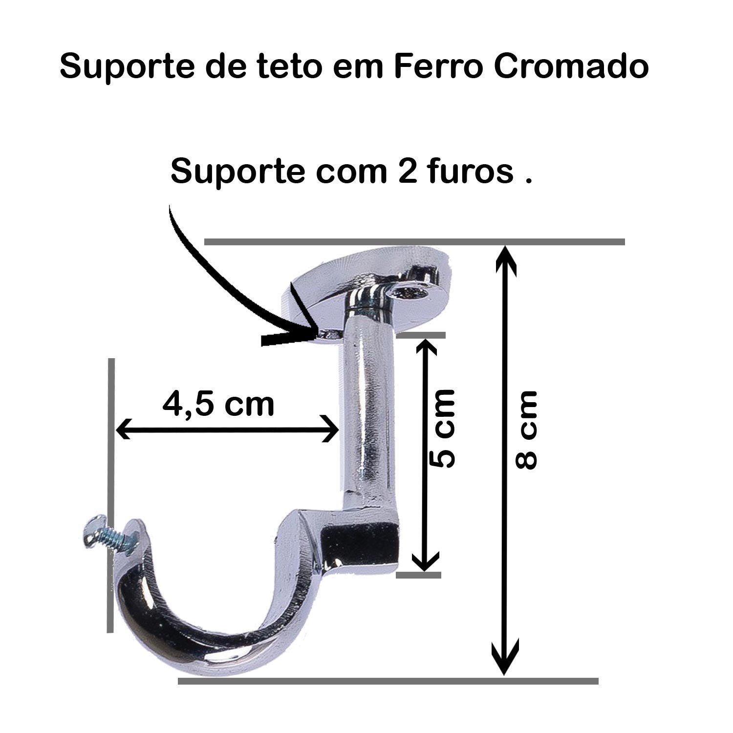 Varão para Cortina de Teto Sala Quarto 6 Metros 28mm Metal - 2