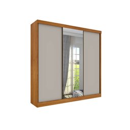 Guarda Roupa Casal Porta de Correr com Espelho 4 Gavetas Tcil Dakar – Cinamomo/ Off White Flex - 5