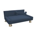Ver imagem 2 de Cama Pet para Cães e Gatos 60x40cm com Almofada de Osso Azul Marinho - Pallazio