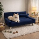 Ver imagem 1 de Cama Pet para Cães e Gatos 60x40cm com Almofada de Osso Azul Marinho - Pallazio