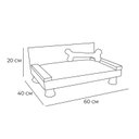 Ver imagem 5 de Cama Pet para Cães e Gatos 60x40cm com Almofada de Osso Azul Marinho - Pallazio