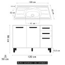 Ver imagem 4 de Balcão de Cozinha com Pia 120cm Rita Freijó/off Acetinado Z44 - Mpozenato