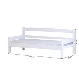 Sofá Cama Solteiro Madeira Maciça Reforçada Esmeralda Branco - 3