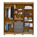 Ver imagem 6 de Guarda Roupa Casal 4 Portas com Espelho e 3 Gavetas Freijó / Cinza Eldorado - Moval